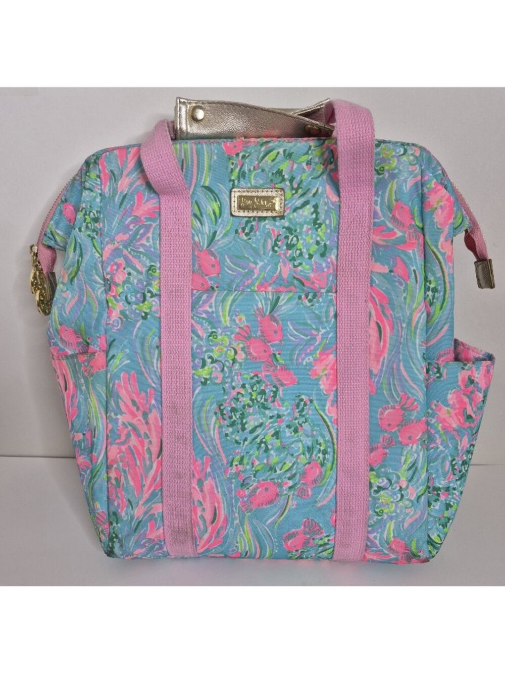 Lilly Pulitzer Best Fishes Print Insulated Soft Cooler Backpack Bag Picnic